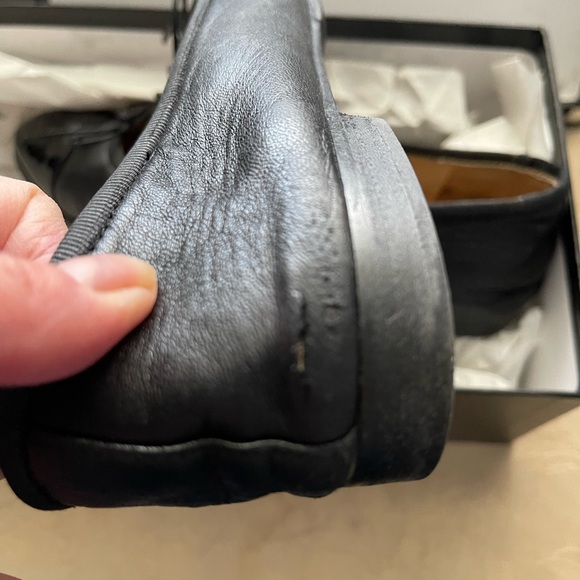 Authentic pre loved Chanel Leather Ballet Flats 36.5 Patent Cap Toe - Picture 4 of 16